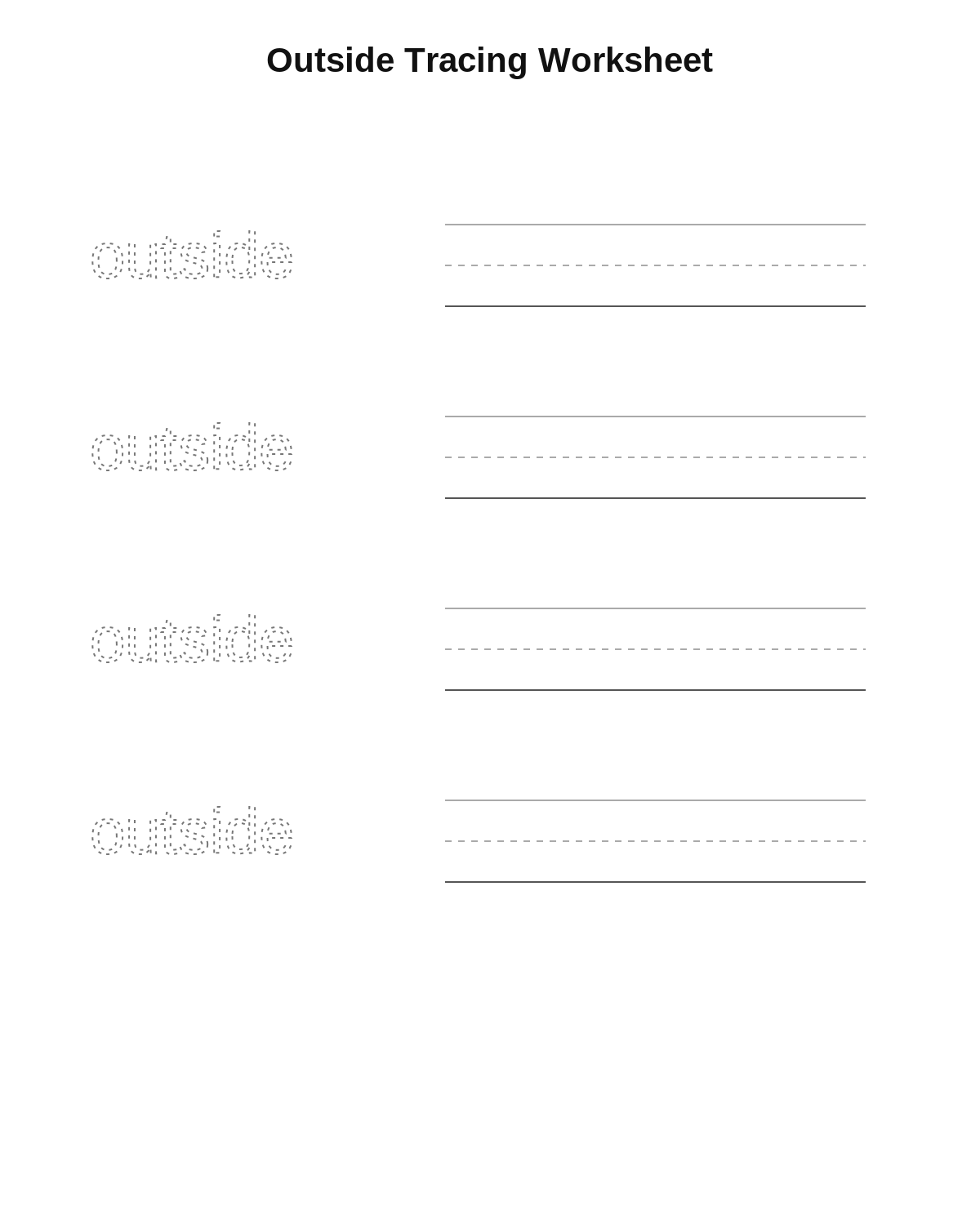 Outside Tracing Worksheet