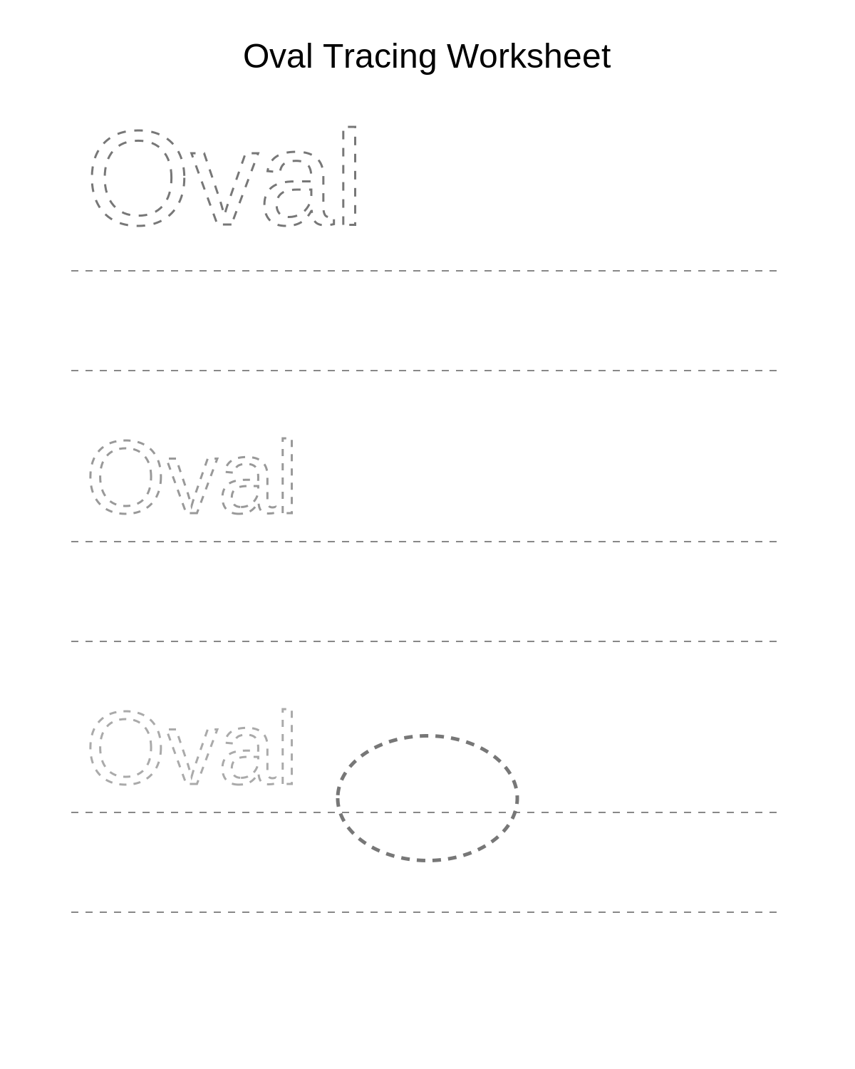 Oval Tracing Worksheet