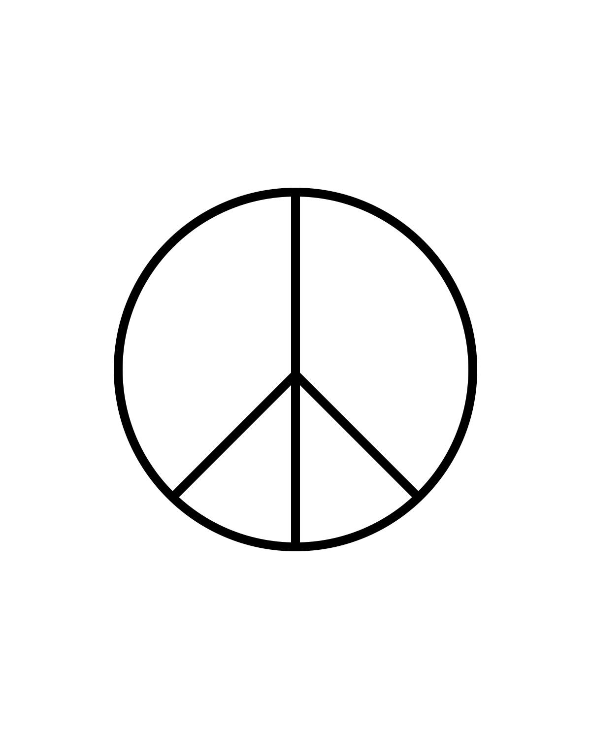 Peace Sign Outline Printable