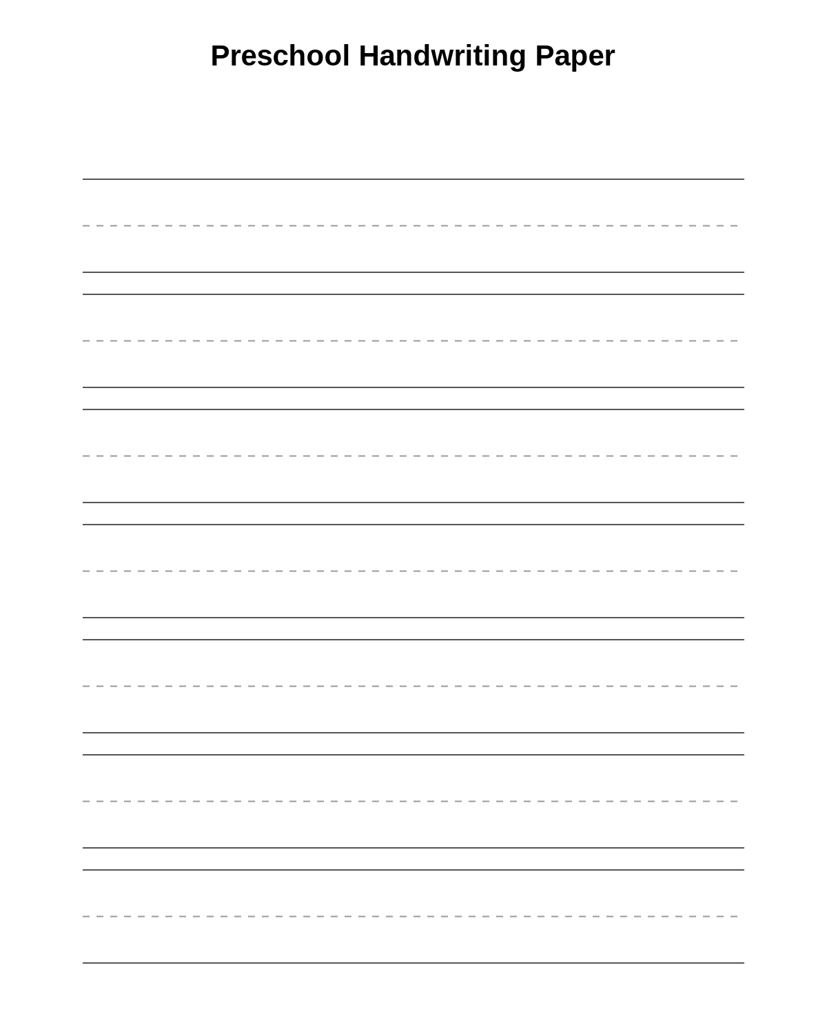 Preschool Handwriting Paper