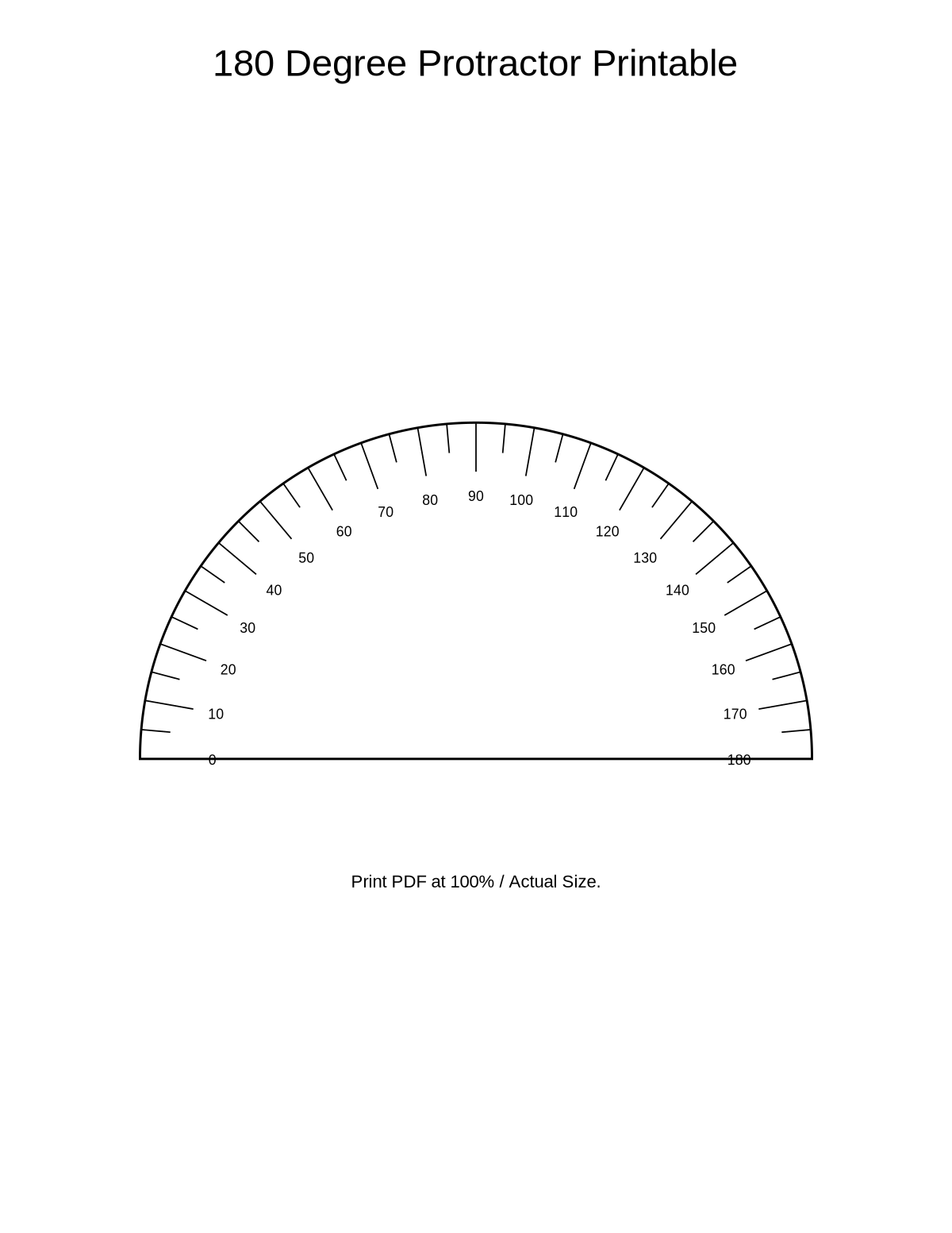 180 Degree Protractor Printable