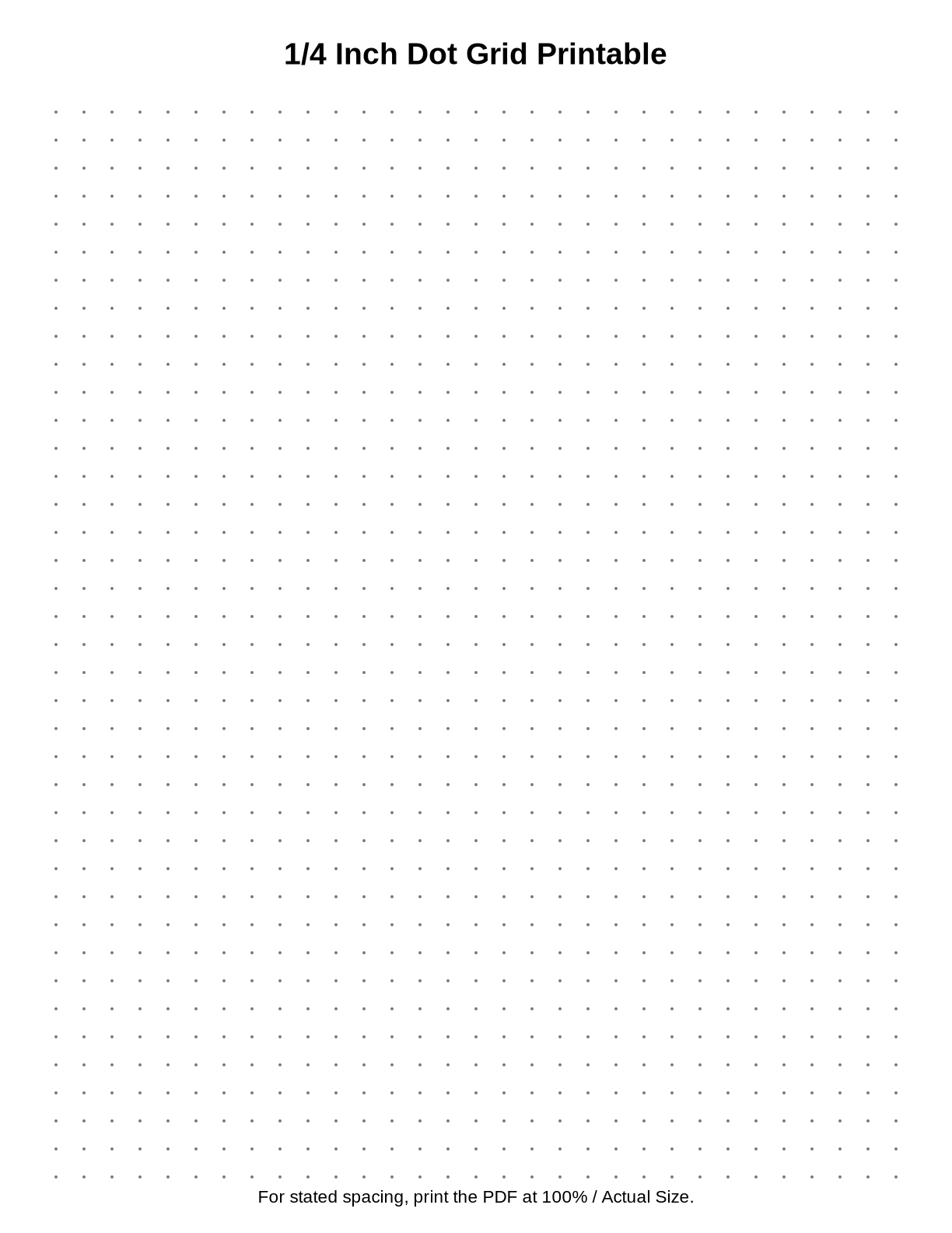 1/4 Inch Dot Grid Printable
