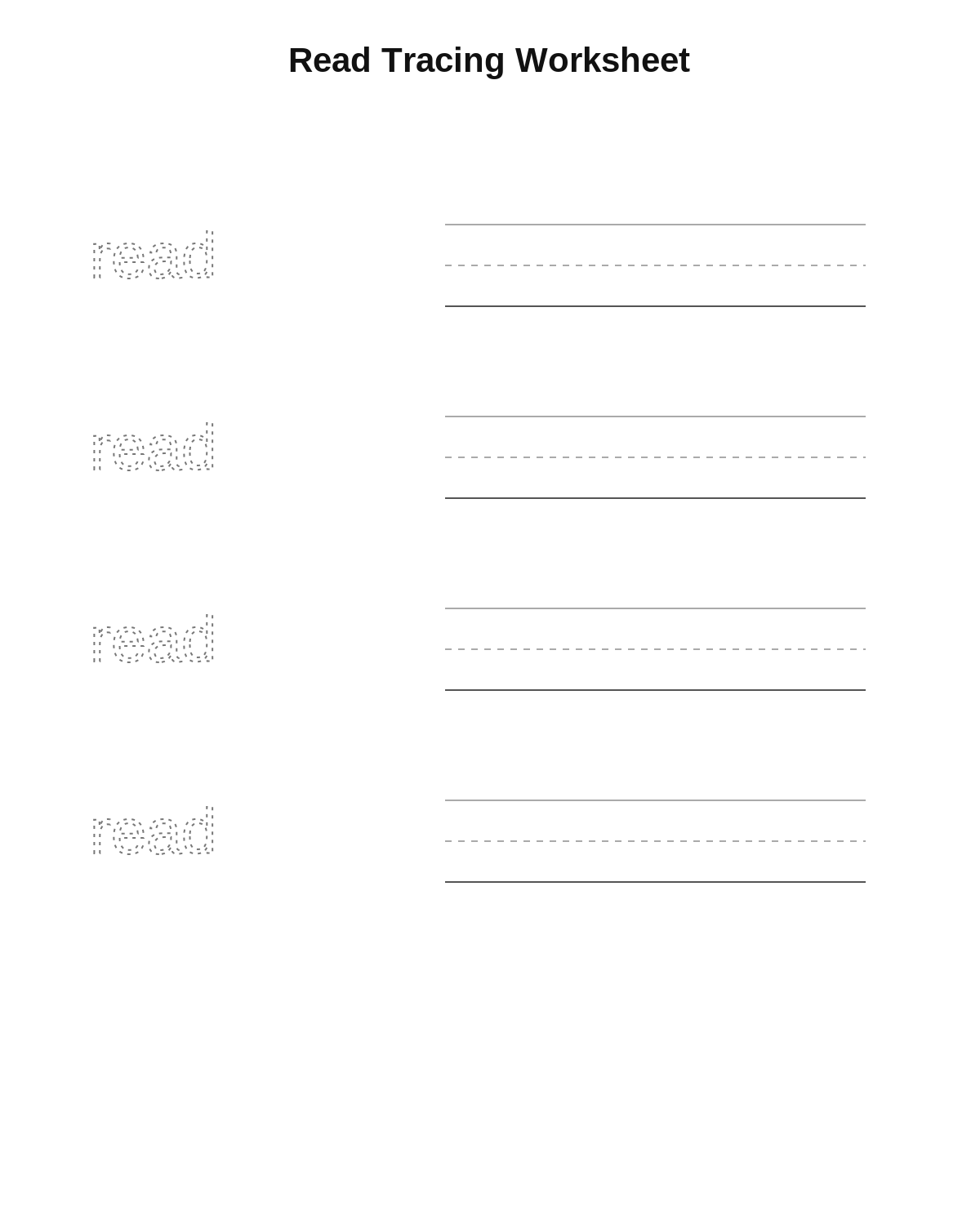 Read Tracing Worksheet
