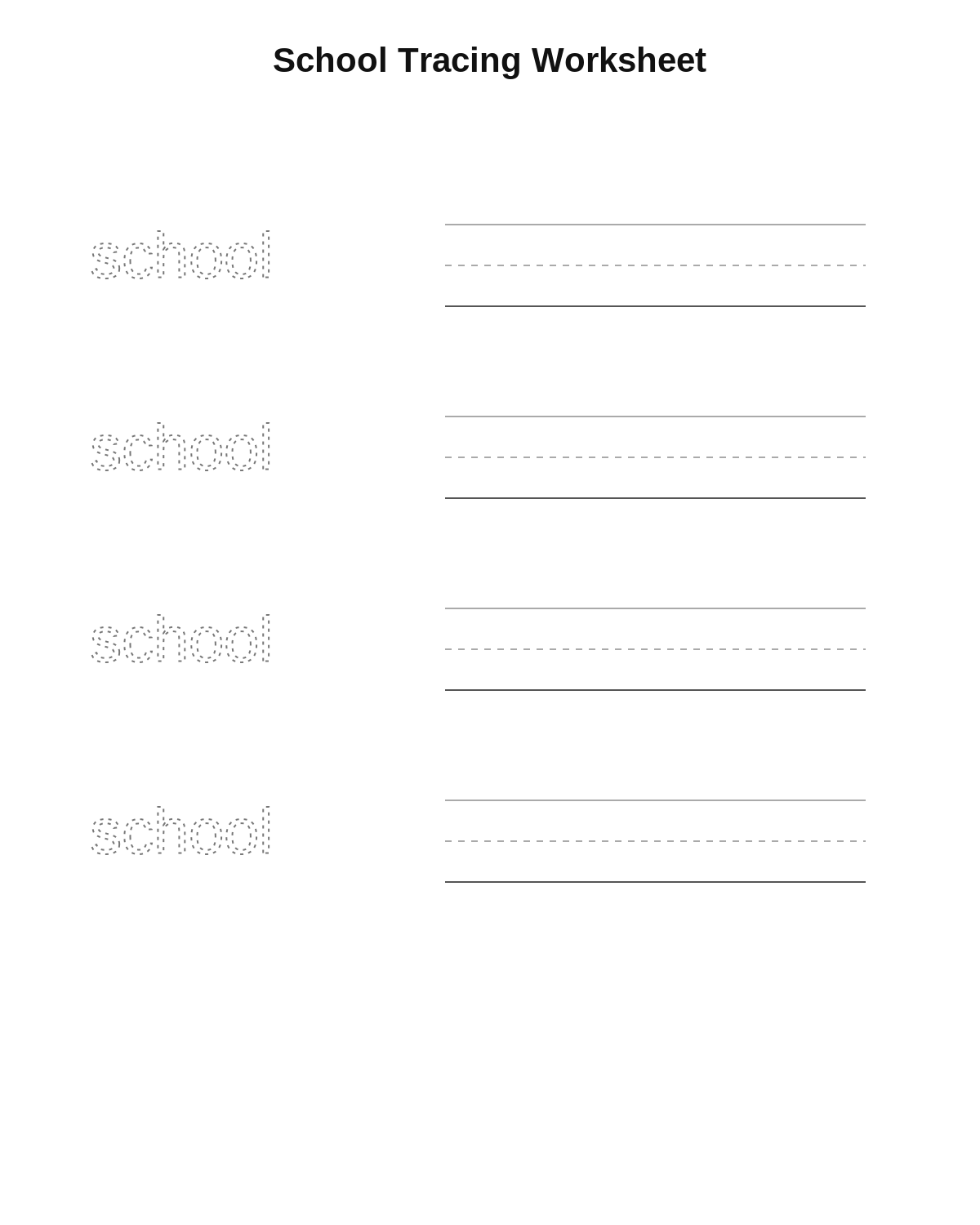 School Tracing Worksheet