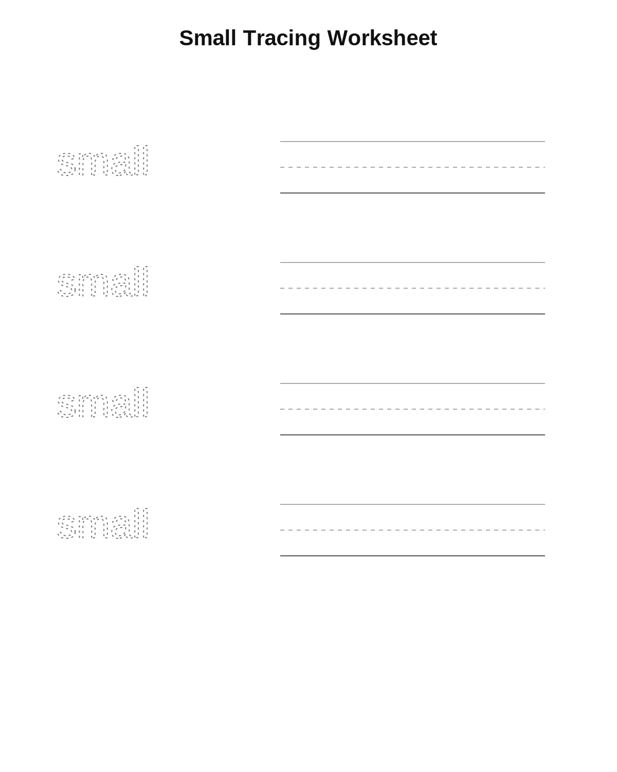 Small Tracing Worksheet