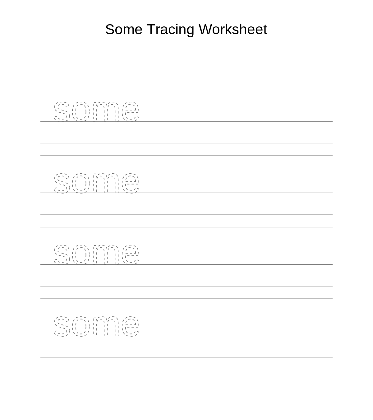 Some Tracing Worksheet