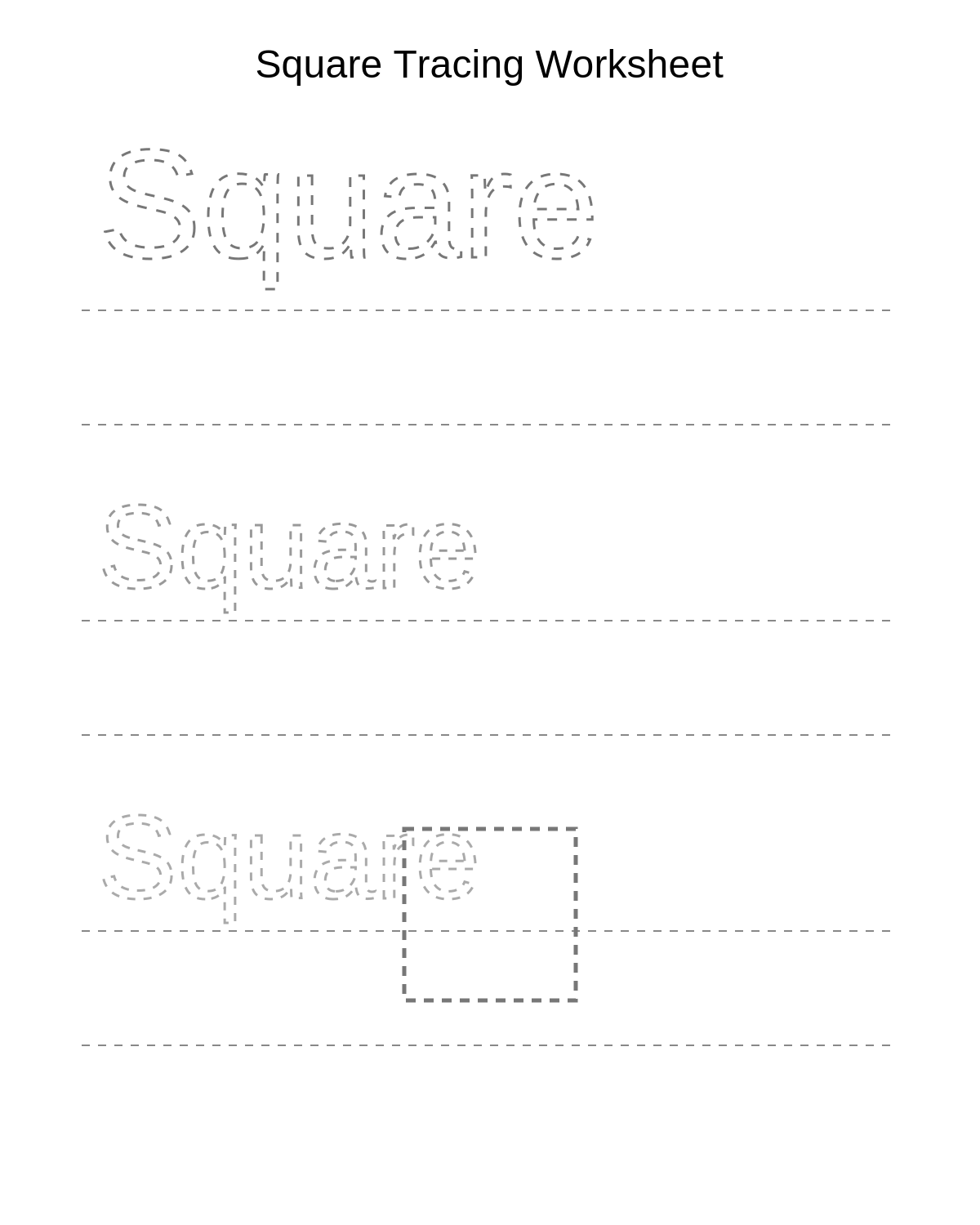 Square Tracing Worksheet