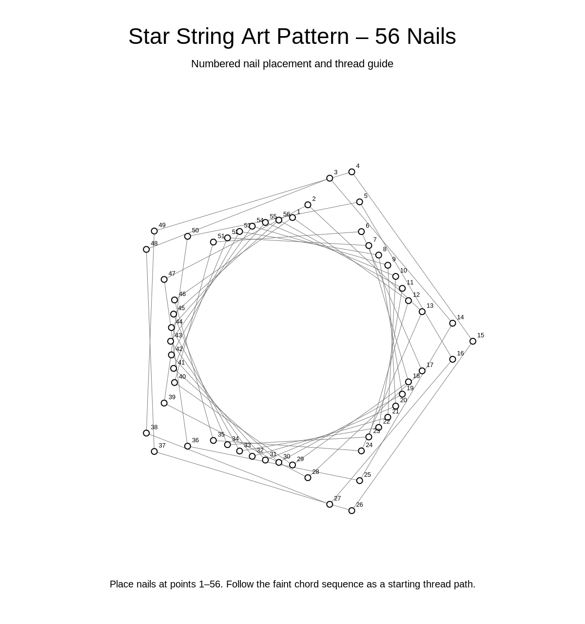 Star String Art Pattern – 56 Nails