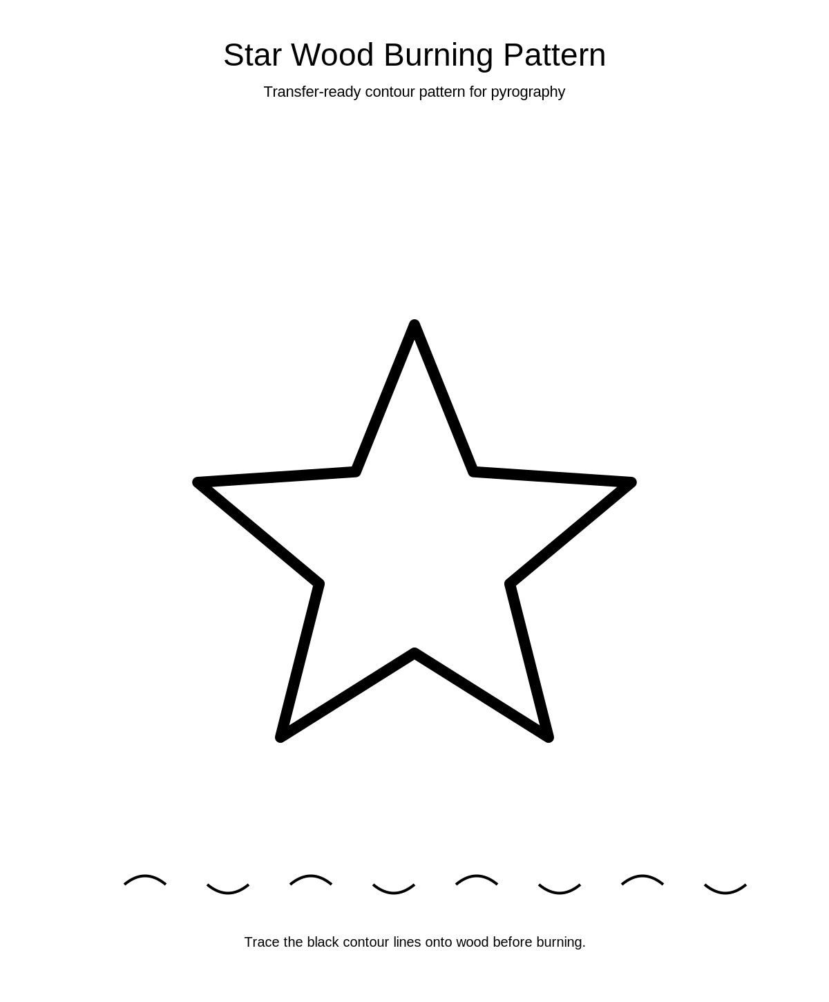 Star Wood Burning Pattern