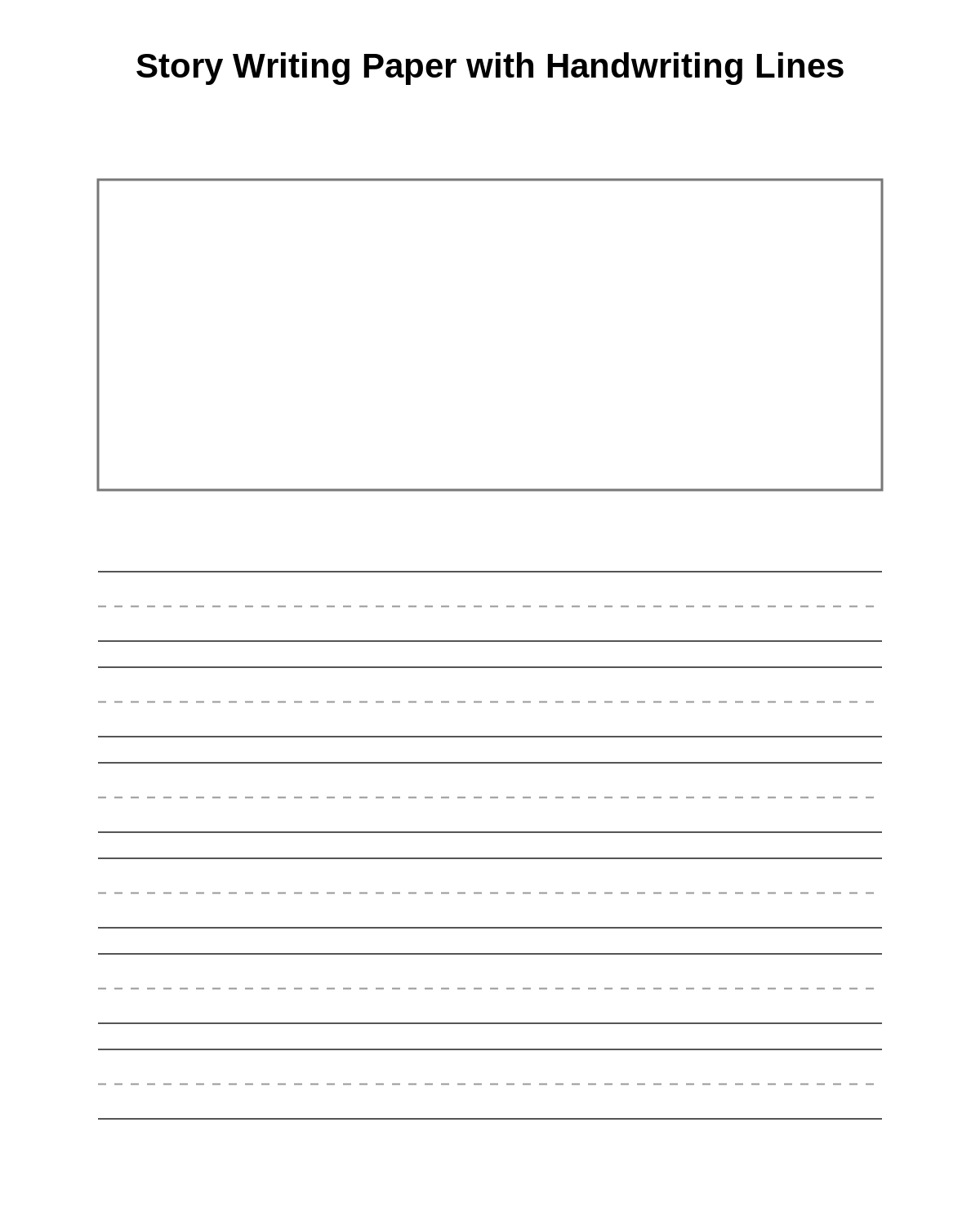 Story Writing Paper with Handwriting Lines
