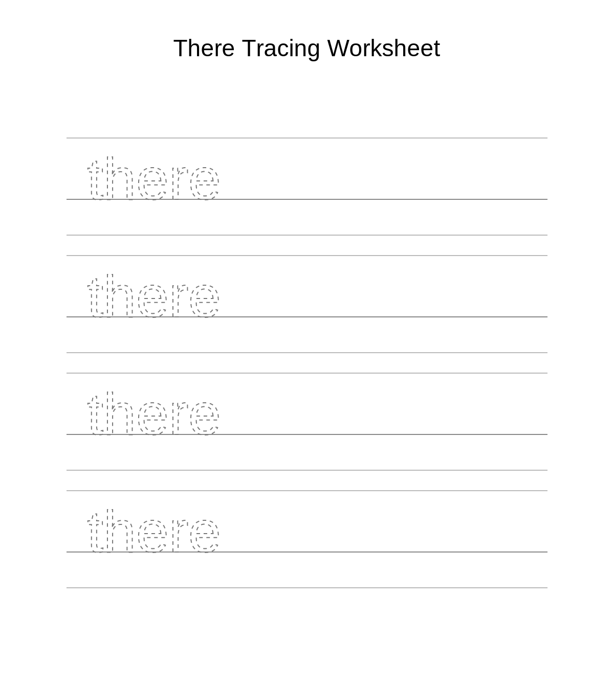 There Tracing Worksheet