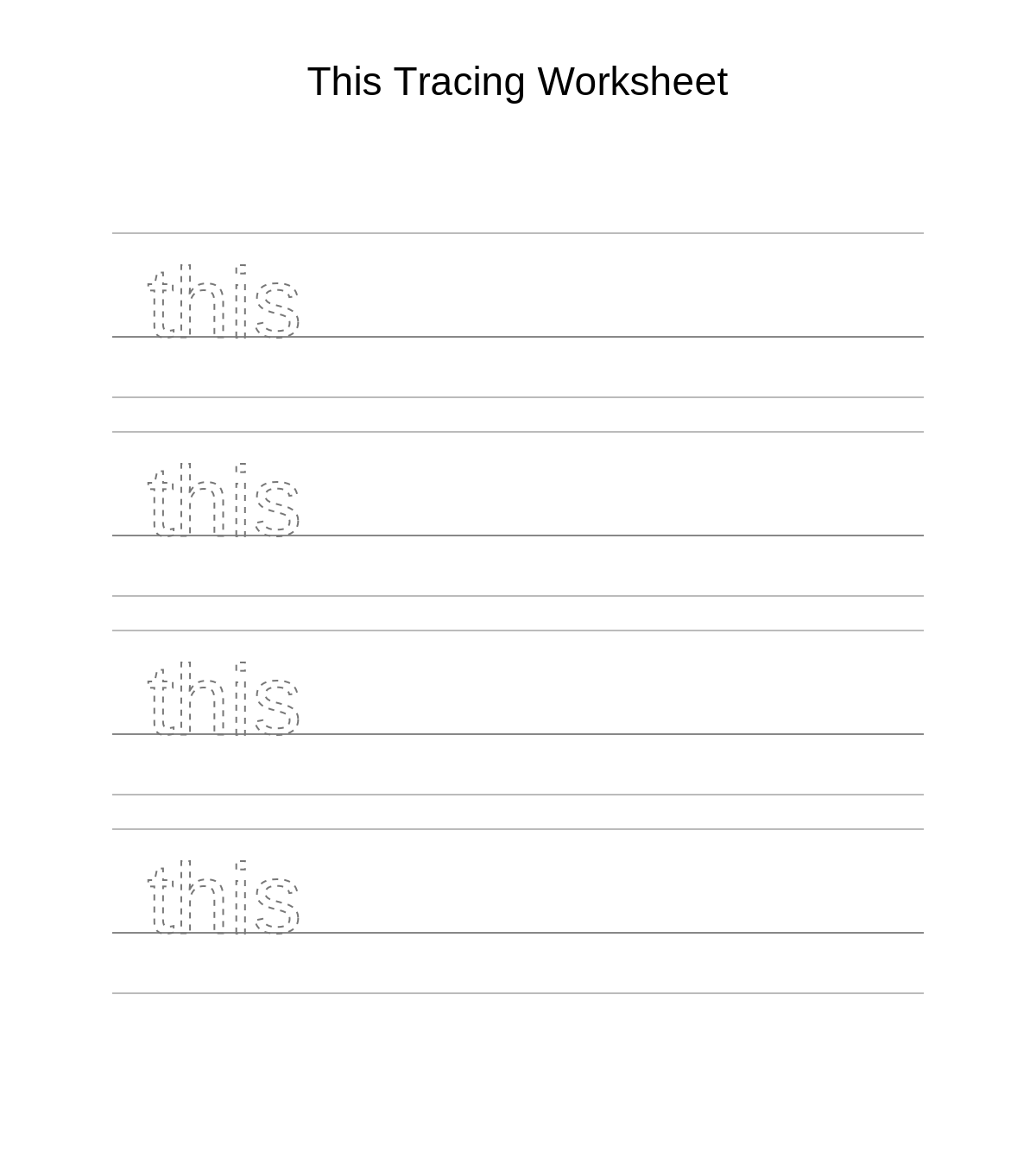 This Tracing Worksheet