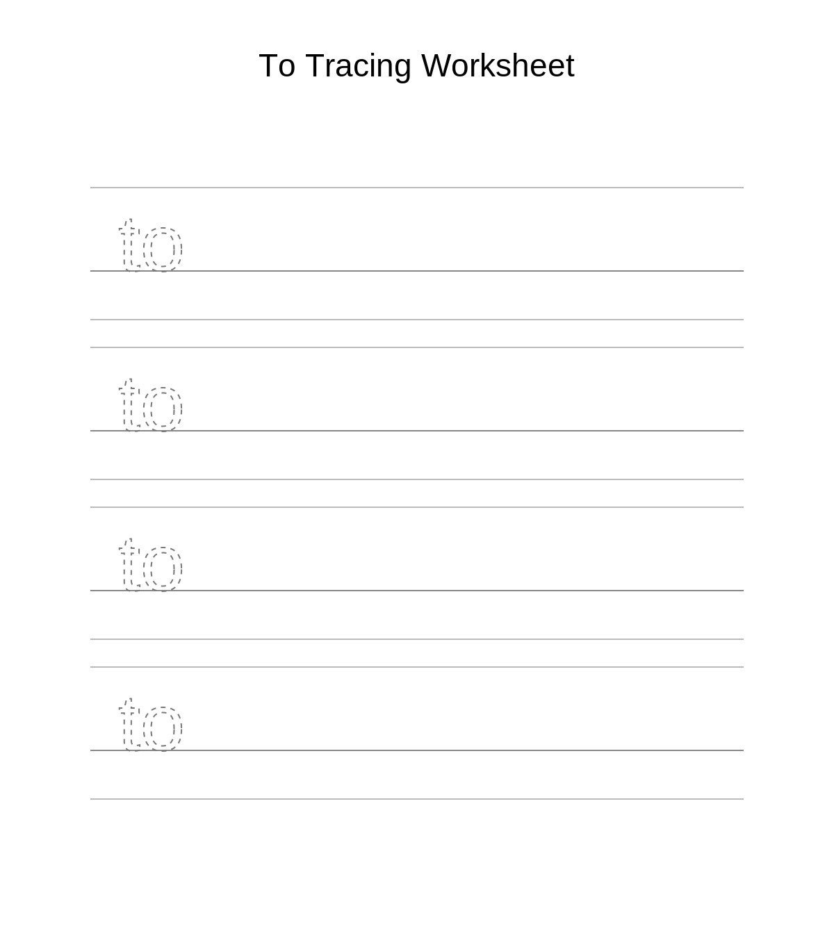 To Tracing Worksheet