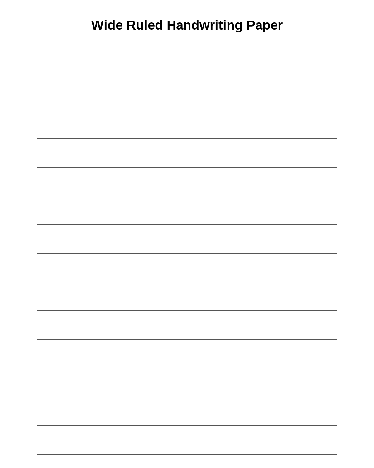 Wide Ruled Handwriting Paper